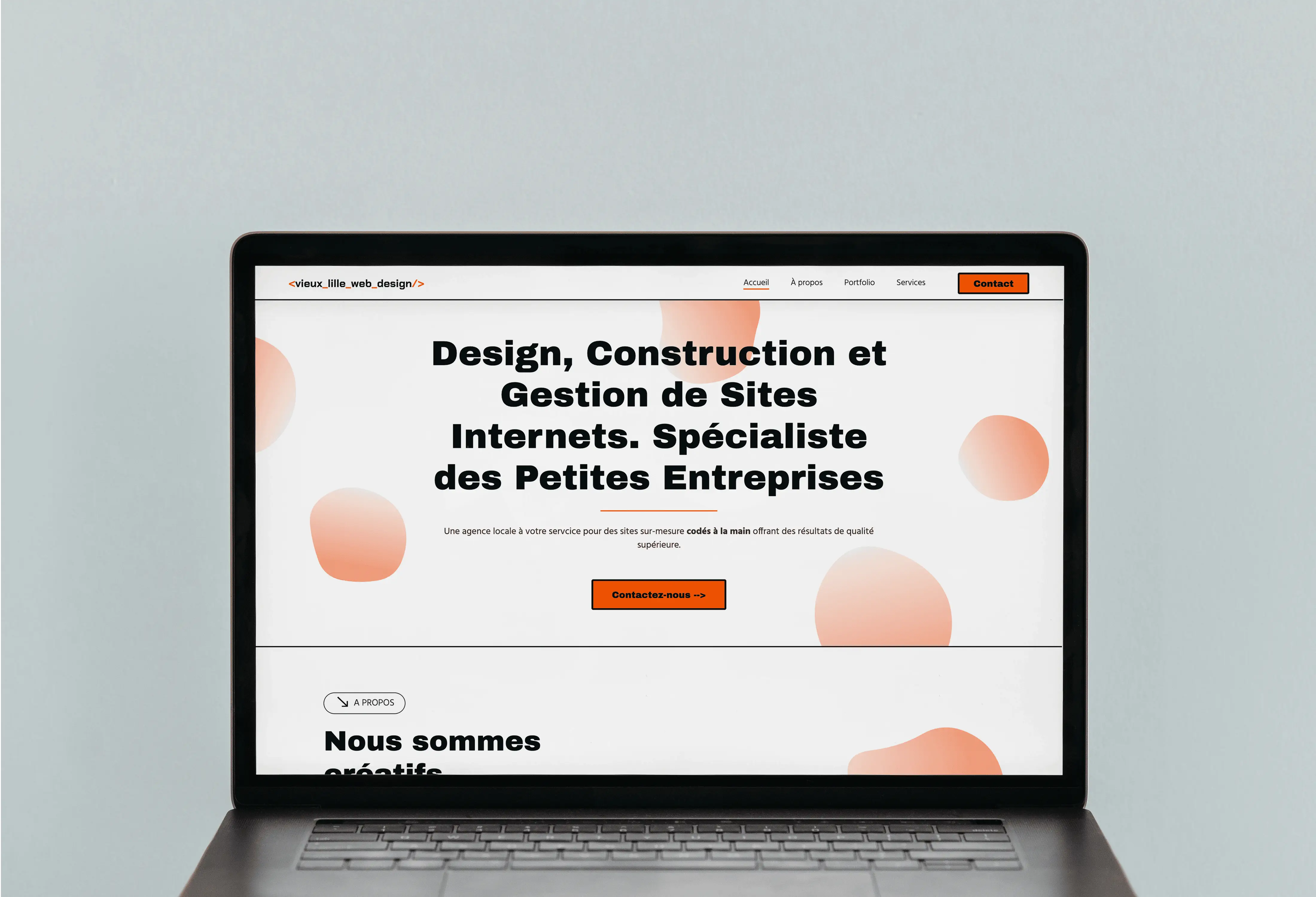 screenshot de la page d'accueil de vieux lille web design